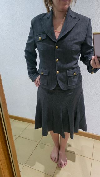 Traje falda gris mujer talla 40-42