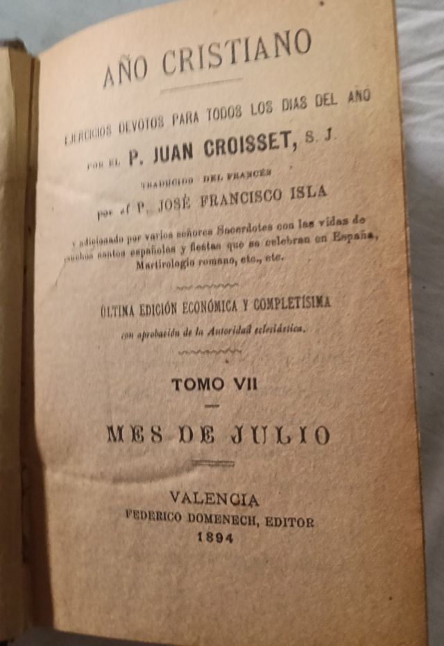 Año Cristiano 1894 - 7 tomos
