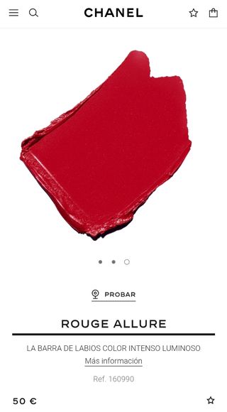 Chanel Rouge Allure - Pintalabios Rojo
Color 104
