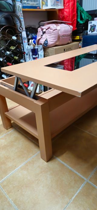 Mesa centro elevable marrón