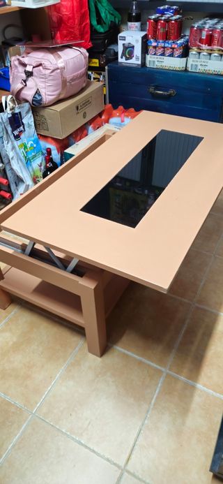 Mesa centro elevable marrón