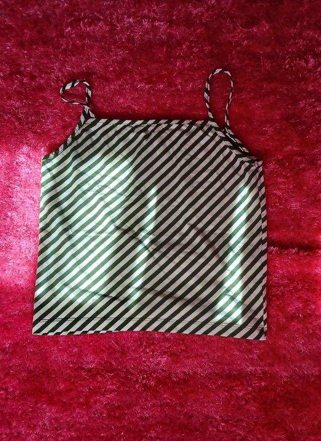 Top Listrado Verde & Branco