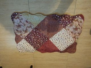 Colcha patchwork matrimonio reversible rosa-morada