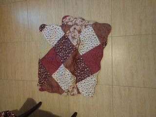 Colcha patchwork matrimonio reversible rosa-morada