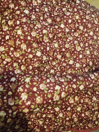 Colcha patchwork matrimonio reversible rosa-morada