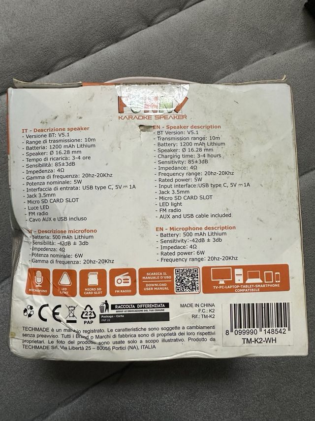 Karaoke TECHMADE Funny: Speaker con microfono