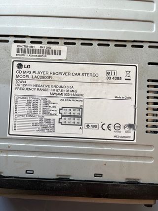 Radio CD LG LAC2800R -Reproductor MP3/WMA