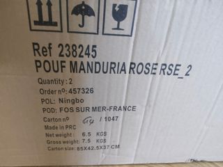 2 Puff terciopelo rosa , Maisons du monde nuevos 