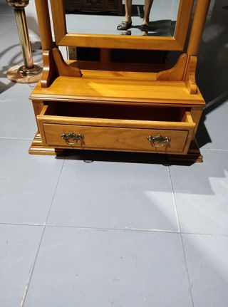 Espejo tocador madera maciza marrón