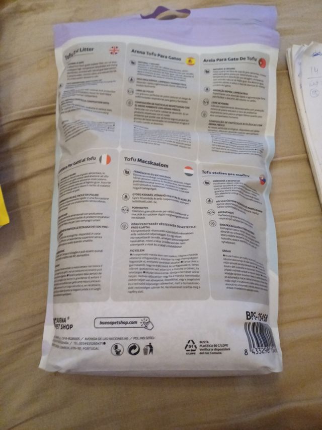 Arena Tofu para gatos 6L lavanda