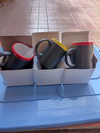 Tazas pizarra negras - 21 unid. Con su caja