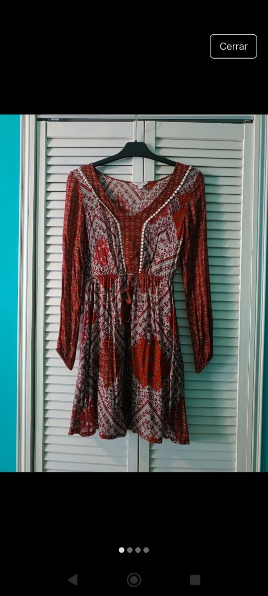 Vestido rojo estampado - Talla S