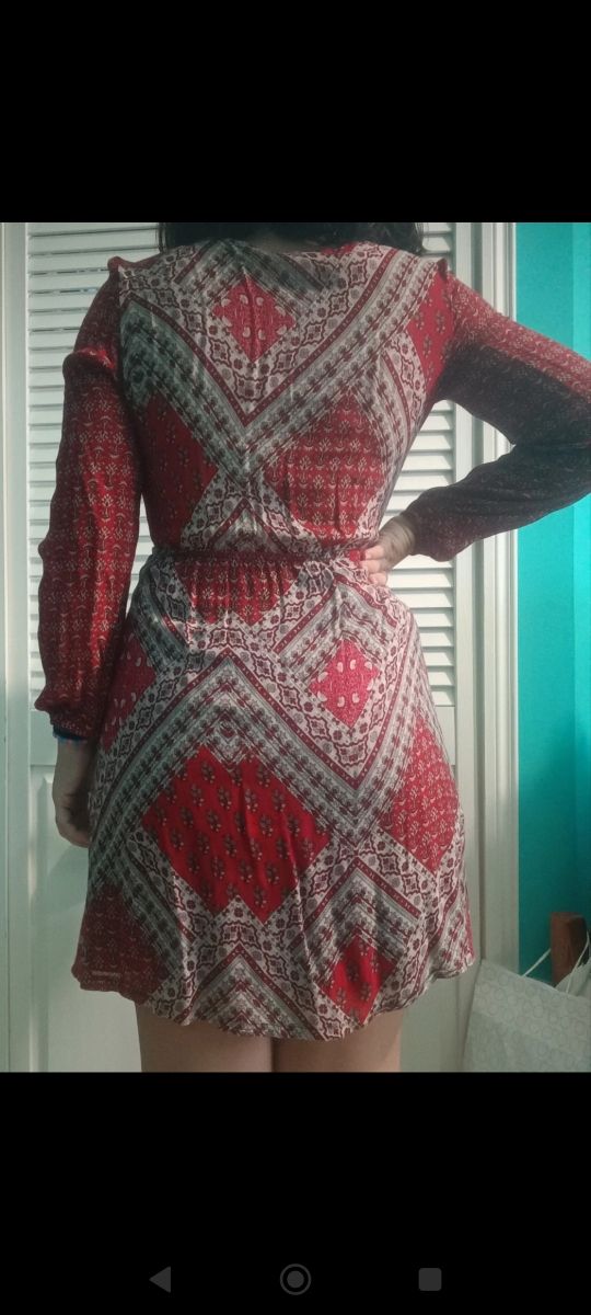 Vestido rojo estampado - Talla S