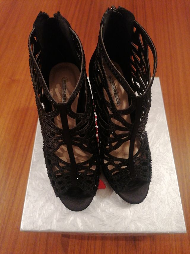 Sandali Pittarello neri con strass