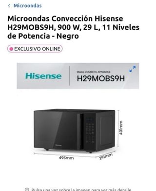 Microondas Hisense H29MOBS9H - 900W