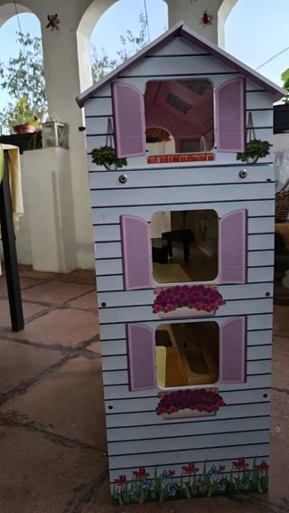 Casita muñecas madera 3 plantas