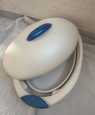 Pirofila ovale beige e blu