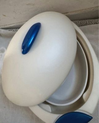 Pirofila ovale beige e blu