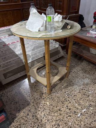 Cristal de mesa camilla redonda