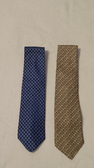 2 Corbatas S.T. Dupont - Azul y Beige