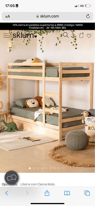 Litera triple madera infantil