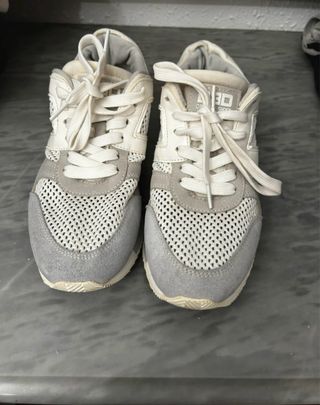 Zapatillas mujer blancas y grises