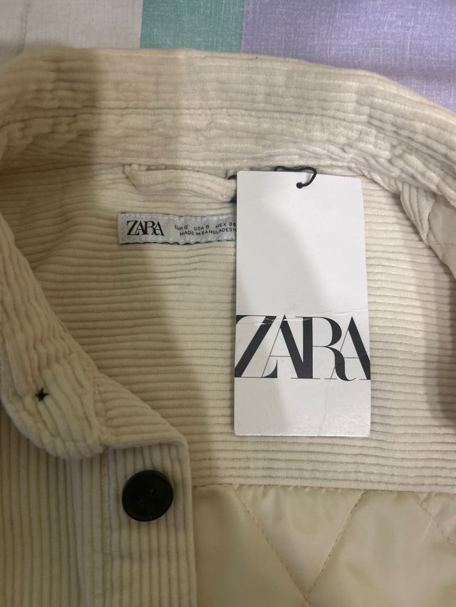 Chaqueta pana Zara beige
