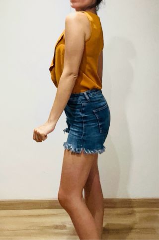 Blusa tirantes naranja - volantes