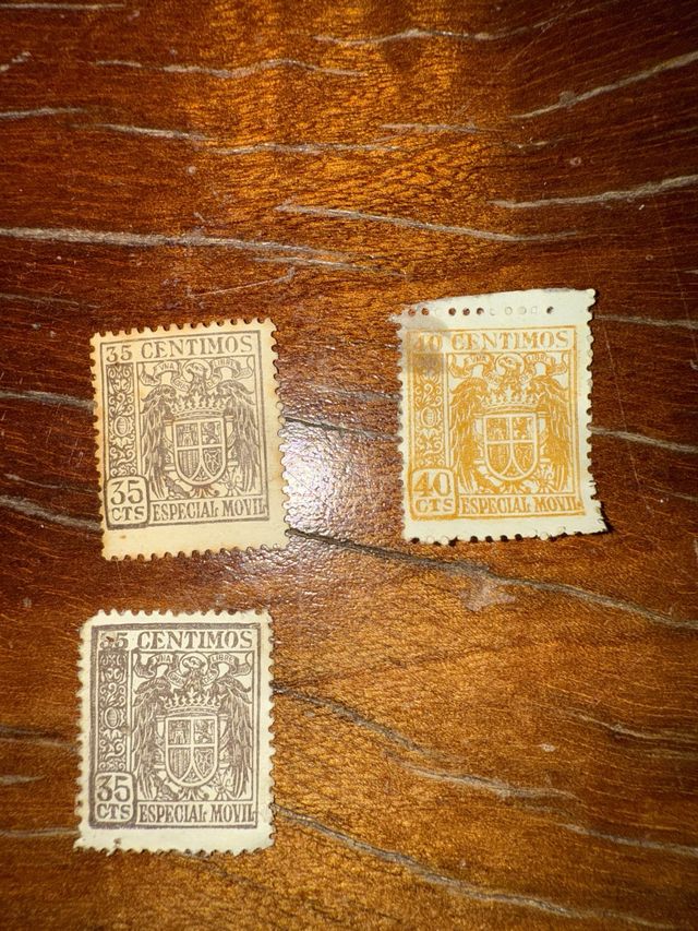 Sellos España 10 , 15 , 20 , 25 , 30 , 35 y 40 
