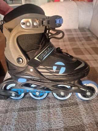 Patines en línea,33-37,con casco,rodilleras,bolsa.