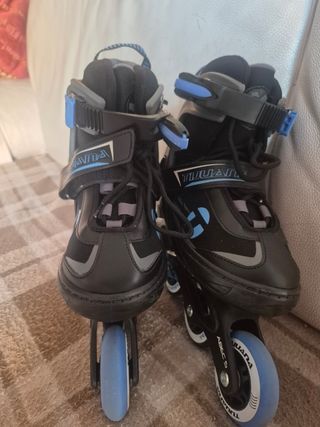 Patines en línea,33-37,con casco,rodilleras,bolsa.