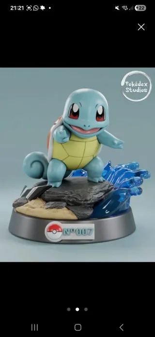 Figura squirtle Pokémon resina 3D