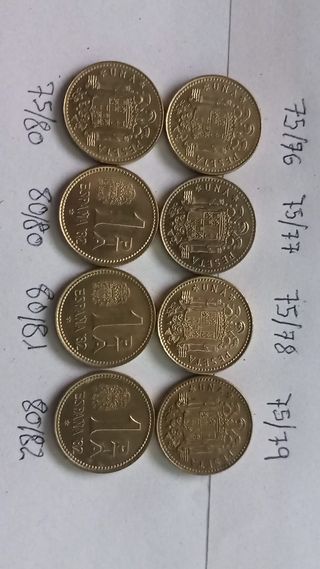 1 peseta todas las rubias acuñadas Juan Carlos I