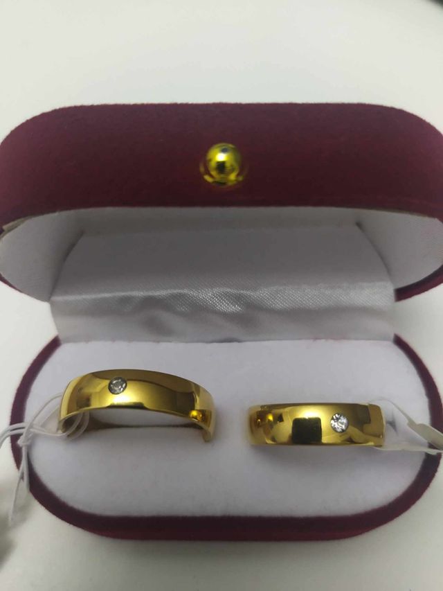 COPPIA FEDI PLACCATE ORO 18 kt