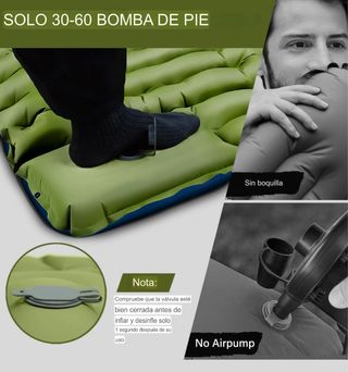 2 Colchonetas Camping Ultraligera inflador integra