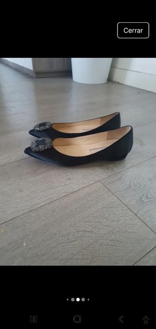 Manolo Blahnik Hangisi. Bailarinas negras Talla 40