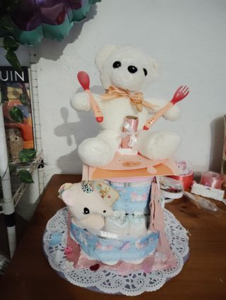 Tarta pañales bebé- Oso