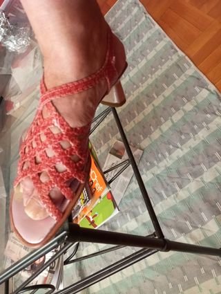 Sandalias Kolfex piel rojas nº 38,5