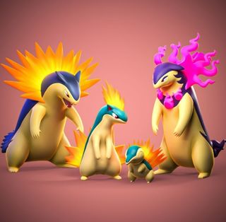 FIGURA RESINA POKEMON 3D CYNDAQUIL Y FAMILIA