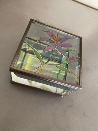 Caja joyero cristal flor