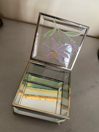 Caja joyero cristal flor