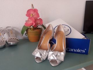 Zapatos plata Canales fiesta