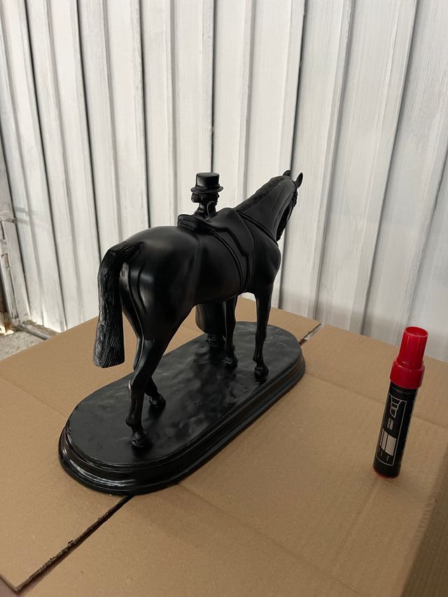 Scultura cavallo cavaliere bronzo