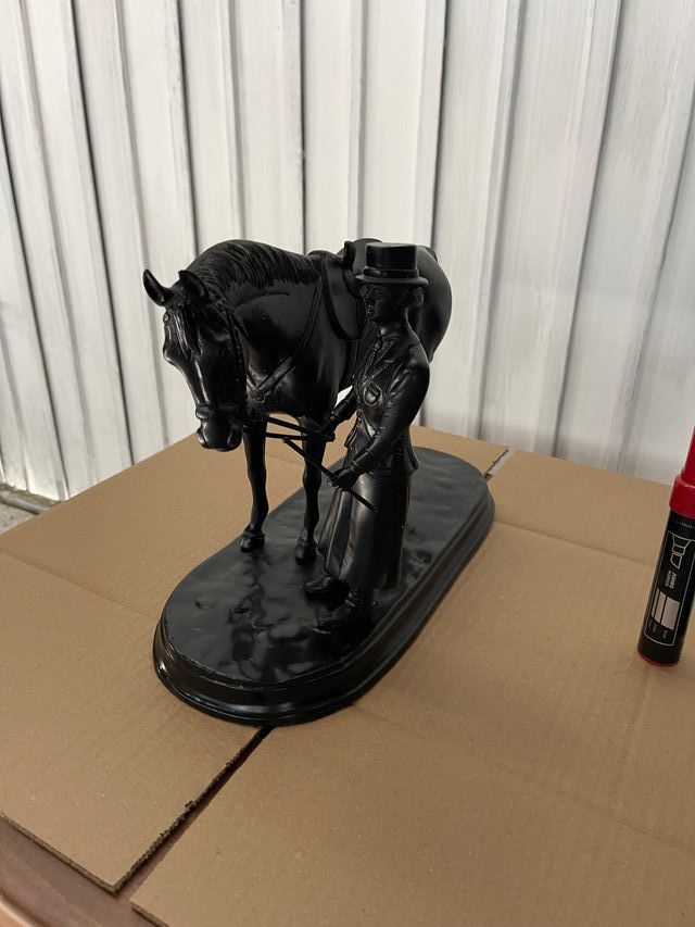 Scultura cavallo cavaliere bronzo