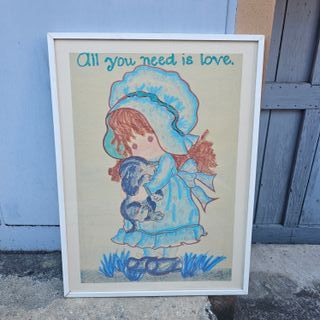 Stampa raffigurante bambina all you need is love