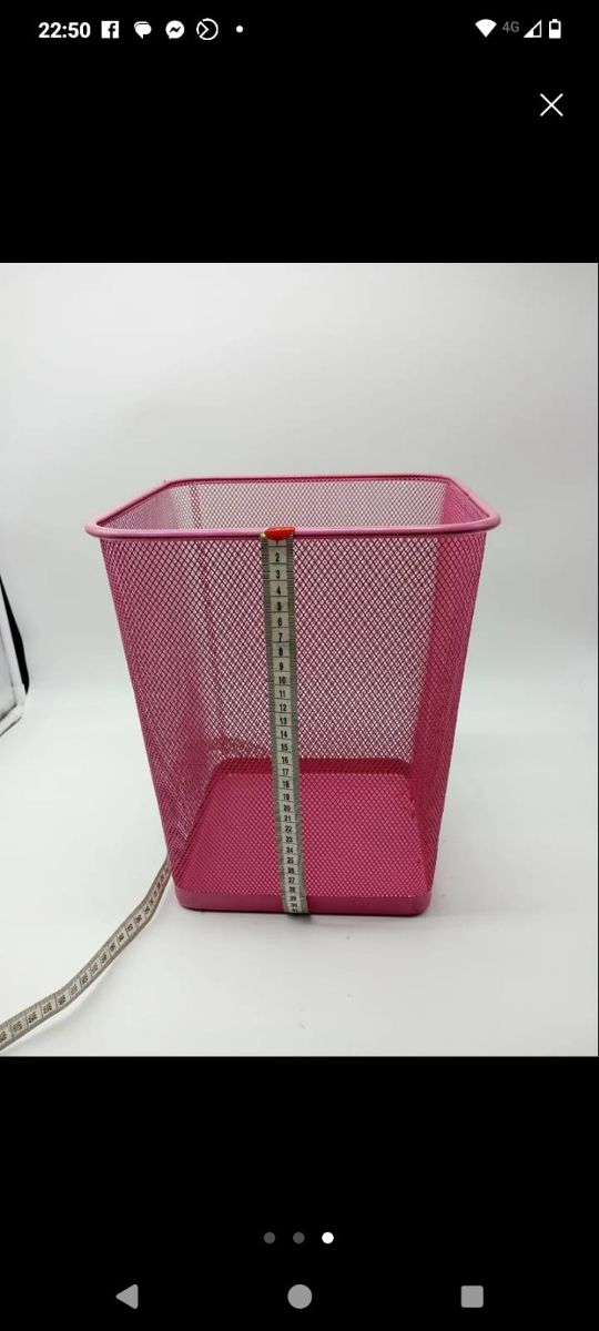 Papelera metálica rosa