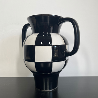 Vaso Ceramica Scacchi B/N