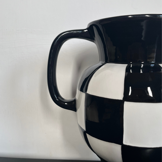 Vaso Ceramica Scacchi B/N
