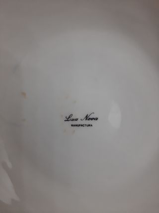 Ânfora porcelana azul e bege