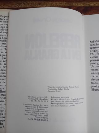 Rebelión en la granja – George Orwell